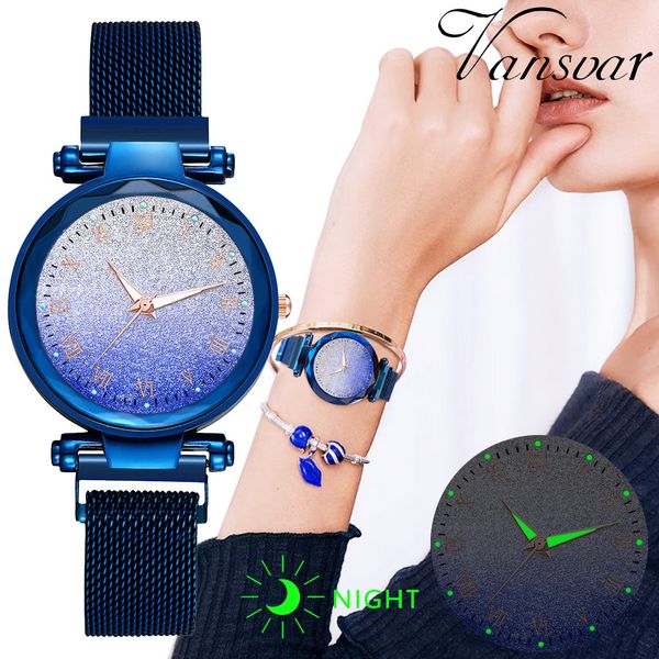 women's quartz wristwatches montre femme vansvar quartz magnet buckle stainless steel sky luminous watch zegarek damski***27, Slivery;brown
women's quartz wristwatches montre femme vansvar quartz magnet buckle stainless steel sky luminous watch zegarek damski***27, Slivery;brown