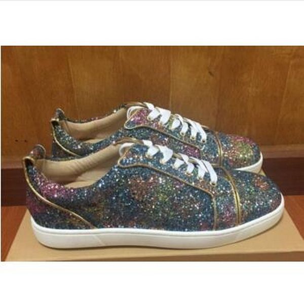 2017 new designer brand men women red bottom sneakers colorful glitter low casual shoes,sequins lace up flat shoes c13, Black
2017 new designer brand men women red bottom sneakers colorful glitter low casual shoes,sequins lace up flat shoes c13, Black