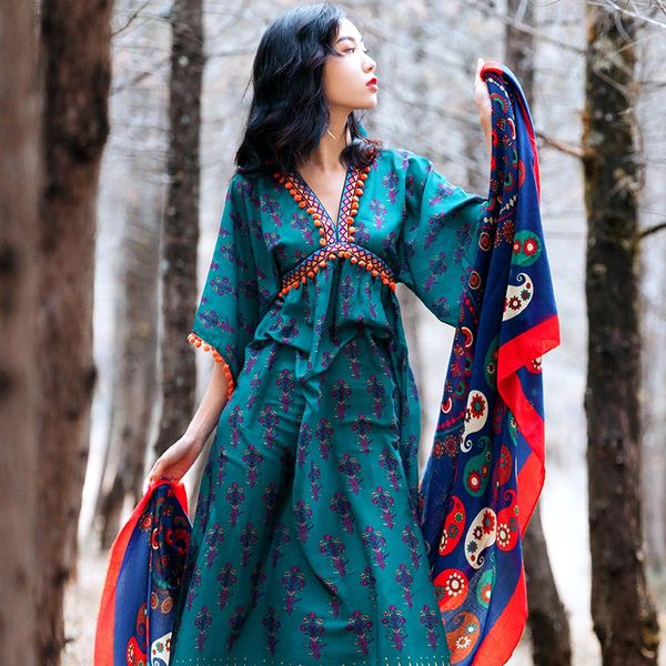 new arrival boho chic summer vintage floral print long dress women 2019 fashion v neck tassel beach dresses vestidos mujer, Black;gray
new arrival boho chic summer vintage floral print long dress women 2019 fashion v neck tassel beach dresses vestidos mujer, Black;gray