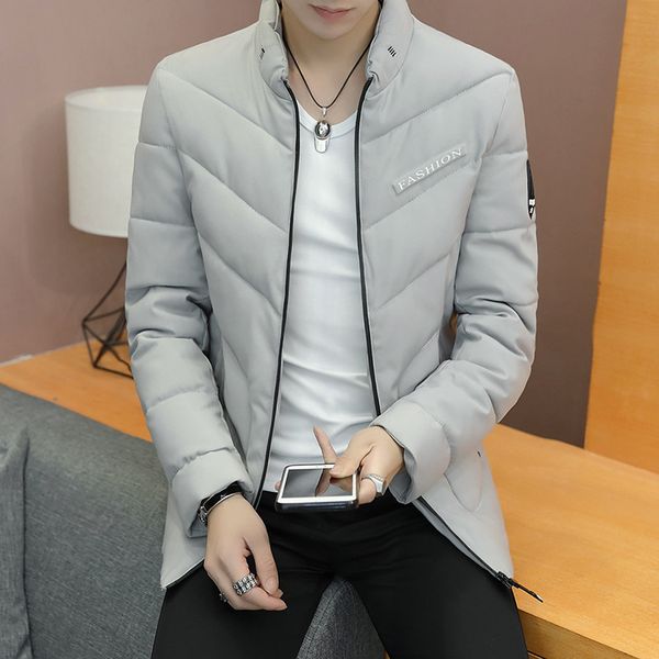 men's down coat winter new handsome cotton jackets casual fashion solid color stand collar men's down jacket parka, Black
men's down coat winter new handsome cotton jackets casual fashion solid color stand collar men's down jacket parka, Black