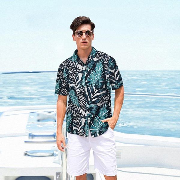 men's casual shirts mens summer printed fashion hawaiian loose beachwear short sleeve buttons leaf print beach shirt #45, White;black
men's casual shirts mens summer printed fashion hawaiian loose beachwear short sleeve buttons leaf print beach shirt #45, White;black