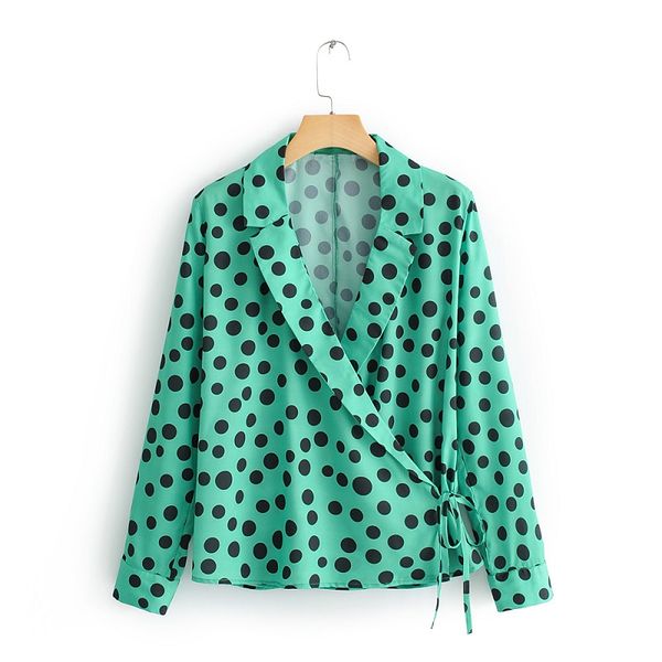 zxqjfashion green polka dot print blouse cross v-neck bow lace-up streetwear women-s shirt casual chemise femme, White
zxqjfashion green polka dot print blouse cross v-neck bow lace-up streetwear women-s shirt casual chemise femme, White
