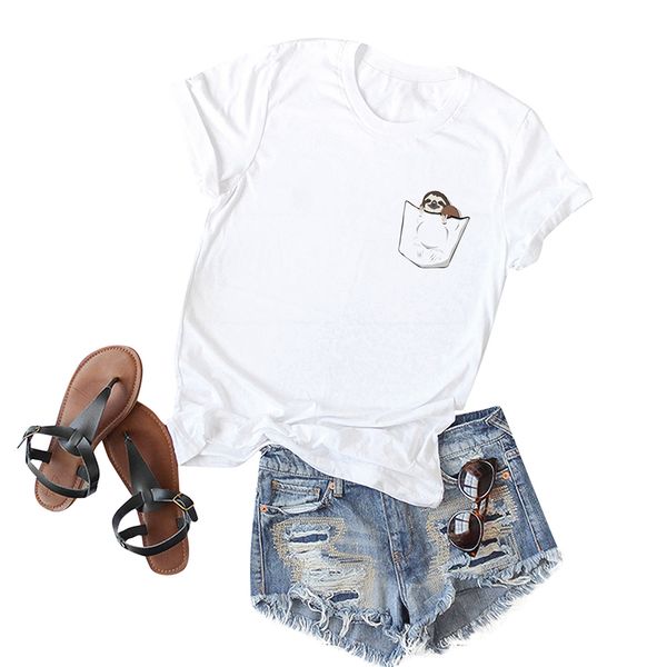 summer women oversized t-shirt cute sloth in fake pocket print plus size tshirt femme o neck short sleeve cotton casual 2019, White
summer women oversized t-shirt cute sloth in fake pocket print plus size tshirt femme o neck short sleeve cotton casual 2019, White