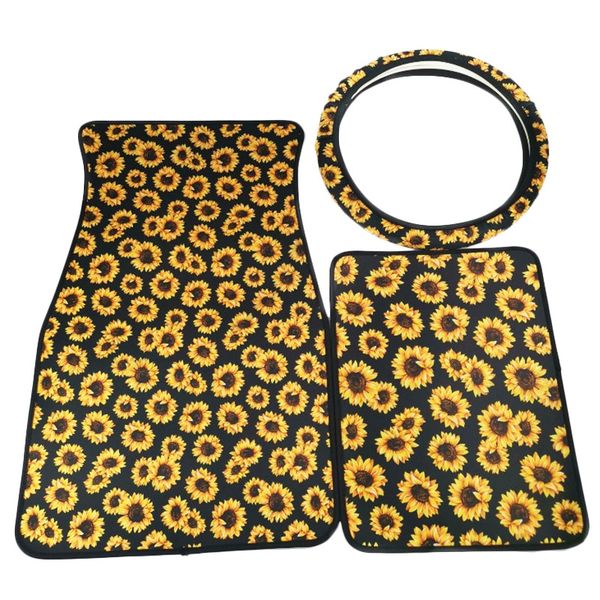 car neoprene sunflower automotive steering wheel cover with car front rear floor foot mats fits for most cars
car neoprene sunflower automotive steering wheel cover with car front rear floor foot mats fits for most cars