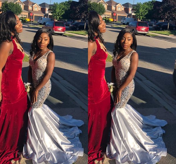 luxury beads crystals mermaid evening dresses long v neck see through sweep train formal dress evening gowns wear special occasion dresses, Black;red
luxury beads crystals mermaid evening dresses long v neck see through sweep train formal dress evening gowns wear special occasion dresses, Black;red