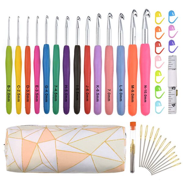 diy crochet hooks set ergonomic soft grip handle knitting needles kit with case diy craft knitting kit sewing tool, Black
diy crochet hooks set ergonomic soft grip handle knitting needles kit with case diy craft knitting kit sewing tool, Black