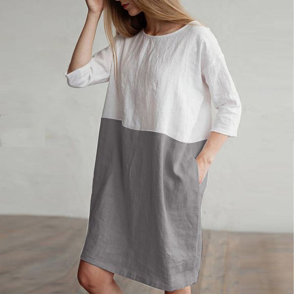 boho dress women casual patchwork half sleeve cotton linen dress oversize loose pockets patchwork tunic vestido summer xew, Black;gray
boho dress women casual patchwork half sleeve cotton linen dress oversize loose pockets patchwork tunic vestido summer xew, Black;gray