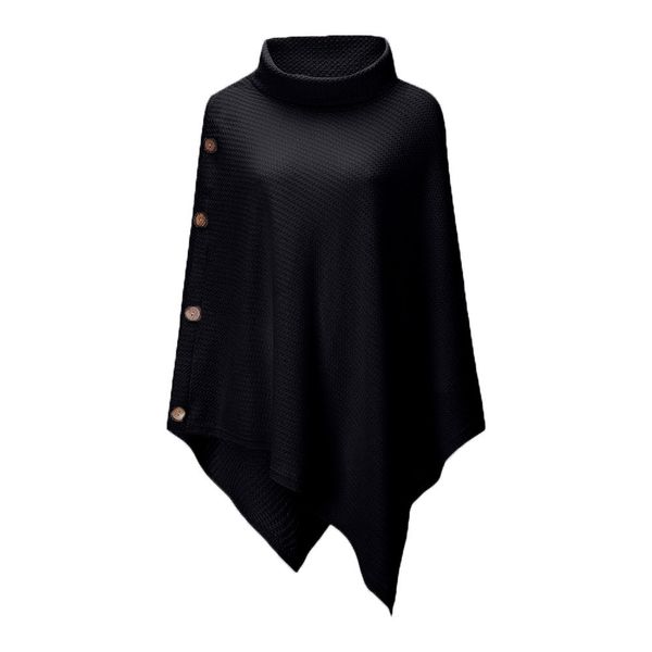 fashion women's knit high collar button irregular hem sweater elegant autumn and winter sweater daily pullover comfort, White;black
fashion women's knit high collar button irregular hem sweater elegant autumn and winter sweater daily pullover comfort, White;black