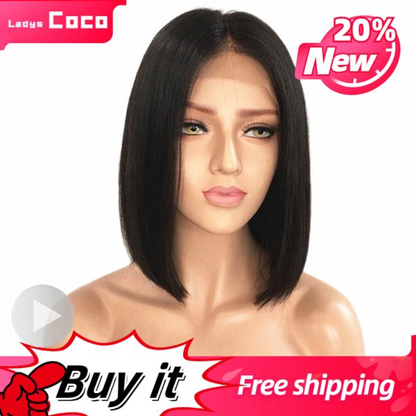 new wig short bob silky straight human hair lace front wigs european american fashion natural color can be dyed wig selling, Black;brown
new wig short bob silky straight human hair lace front wigs european american fashion natural color can be dyed wig selling, Black;brown