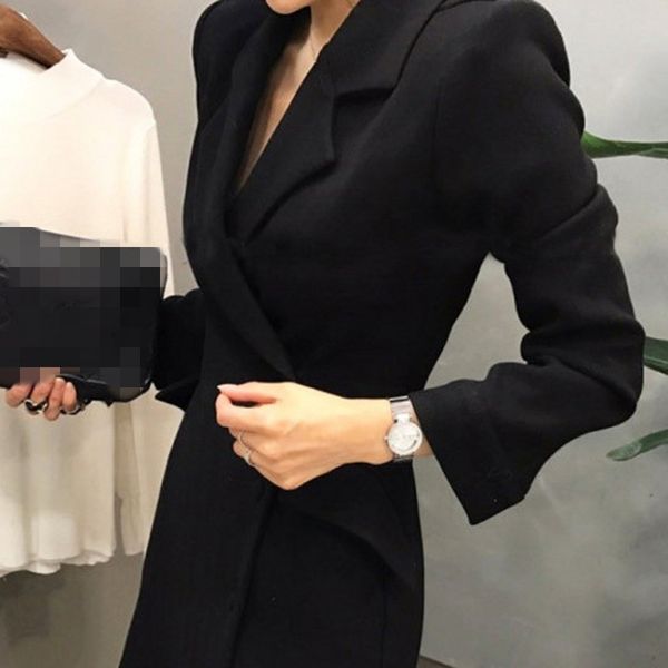 new winter womens long korean single breasted slim fit lapel collar outerwear female business office lady blazer, White;black
new winter womens long korean single breasted slim fit lapel collar outerwear female business office lady blazer, White;black