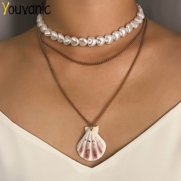 youvanic boho heart shape pearl choker necklace for women girl shell multi layer gold chain pendant necklace collar jewelry 2402, Silver
youvanic boho heart shape pearl choker necklace for women girl shell multi layer gold chain pendant necklace collar jewelry 2402, Silver