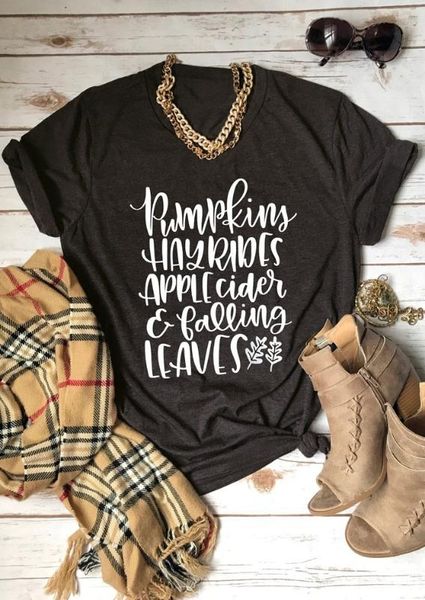 pumpkins hayrides apple cider falling leaves hipster t-shirt funny letter cotton shirt tee casual slogan graphic outfits, White
pumpkins hayrides apple cider falling leaves hipster t-shirt funny letter cotton shirt tee casual slogan graphic outfits, White