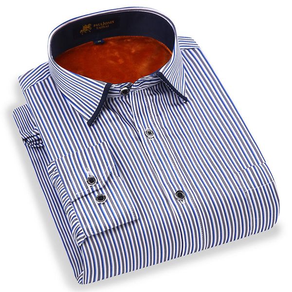 winter warm men's long sleeve thick shirts with velvet business formal soft stripe/plaid smart casual thermal shirt, White;black
winter warm men's long sleeve thick shirts with velvet business formal soft stripe/plaid smart casual thermal shirt, White;black