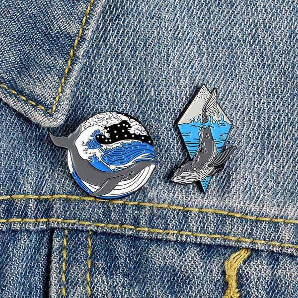 ocean whale enamel lapel pins marine animal humpback deep sea wave cartoon jewelry bag brooches gifts kids, Gray
ocean whale enamel lapel pins marine animal humpback deep sea wave cartoon jewelry bag brooches gifts kids, Gray