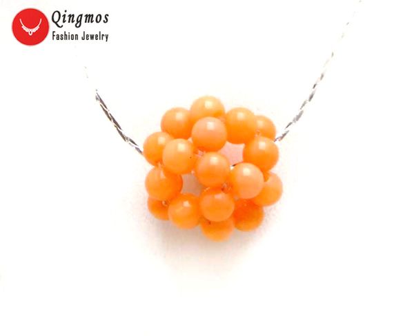 qingmos natural orange coral handwork weaving 18-20mm round ball pendant necklace for women silver plated chain chokers 17, Golden;silver
qingmos natural orange coral handwork weaving 18-20mm round ball pendant necklace for women silver plated chain chokers 17, Golden;silver