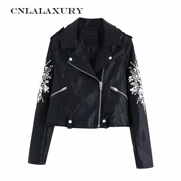 women diamonds beading faux soft leather jacket coat turn-down collar casual pu motorcycle black punk outerwear ramoneska
women diamonds beading faux soft leather jacket coat turn-down collar casual pu motorcycle black punk outerwear ramoneska