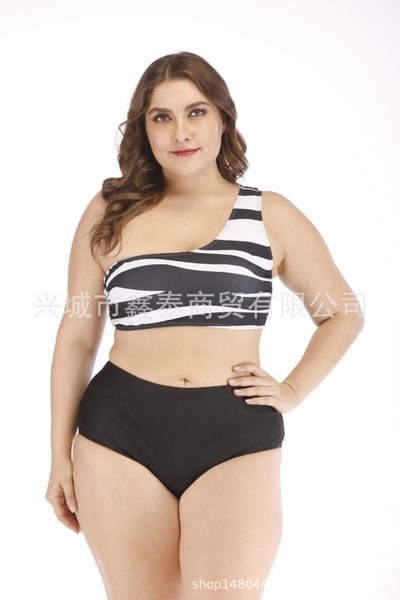 2019 new european and american-style large-size bikini swimming omega-fertilizer extra-large fat two-piece bikini swimsuit, White;black
2019 new european and american-style large-size bikini swimming omega-fertilizer extra-large fat two-piece bikini swimsuit, White;black