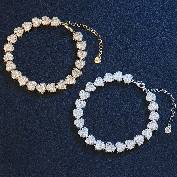 molinuo luxury love heart chain link bracelet femme fashion female cz paved heart delicate silver gold color bracelets for women, Golden;silver
molinuo luxury love heart chain link bracelet femme fashion female cz paved heart delicate silver gold color bracelets for women, Golden;silver
