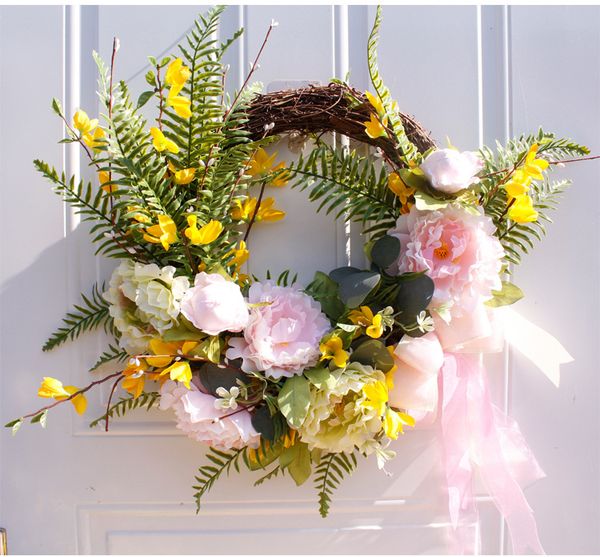artificial flower wreath peony wreath 50cm spring round for the front door wedding home decor
artificial flower wreath peony wreath 50cm spring round for the front door wedding home decor