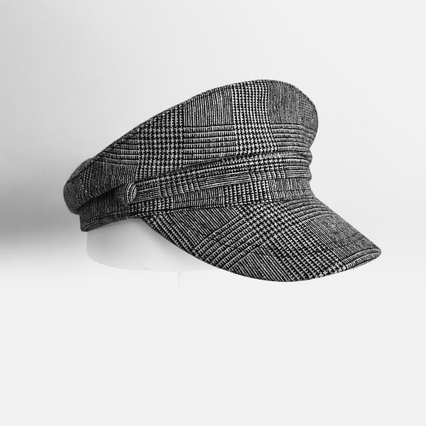 grey plaid duck tongue hat spring and summer breathable sun hat with navy small head round flat bailey, Blue;gray
grey plaid duck tongue hat spring and summer breathable sun hat with navy small head round flat bailey, Blue;gray