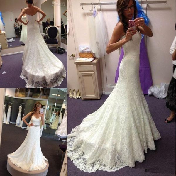 full lace wedding dresses crystal beaded sash sweep train country beach lace bridal gowns plus size party gowns sweetheart new arrival, White
full lace wedding dresses crystal beaded sash sweep train country beach lace bridal gowns plus size party gowns sweetheart new arrival, White