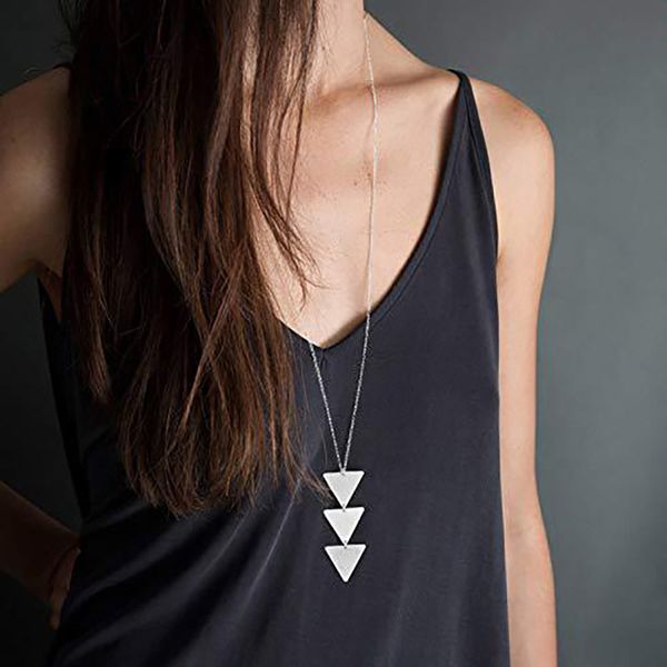 european and american jewelry three cross-border triangle pendant necklace female exaggerated creative accessories clavicle chain xl630, Silver
european and american jewelry three cross-border triangle pendant necklace female exaggerated creative accessories clavicle chain xl630, Silver