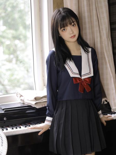 2020 autumn japanese school uniforms for girls cute long-length sailor pleated skirt full sets cosplay jk costume series, White
2020 autumn japanese school uniforms for girls cute long-length sailor pleated skirt full sets cosplay jk costume series, White