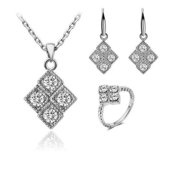 japan and south korea 2019 fresh fashion personality simple square inlaid zircon ladies necklace earrings set wholesale, Silver
japan and south korea 2019 fresh fashion personality simple square inlaid zircon ladies necklace earrings set wholesale, Silver
