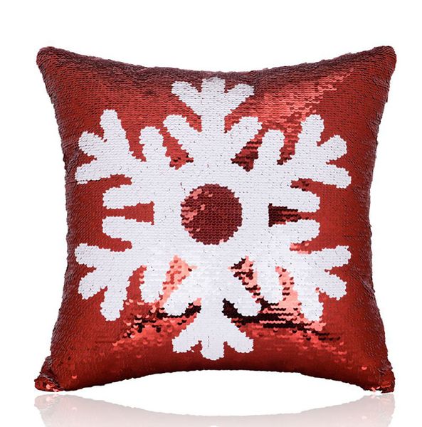 

christmas pillow case mermaid sequins snowflake sled deer pillowcase pillows cover cushion cover party decor 6 designs
