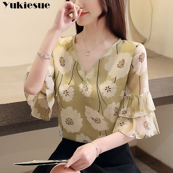 2019 summer short sleeve flare floral shirt blouse for women blusas womens and blouses chiffon shirts woman plus size, White
2019 summer short sleeve flare floral shirt blouse for women blusas womens and blouses chiffon shirts woman plus size, White
