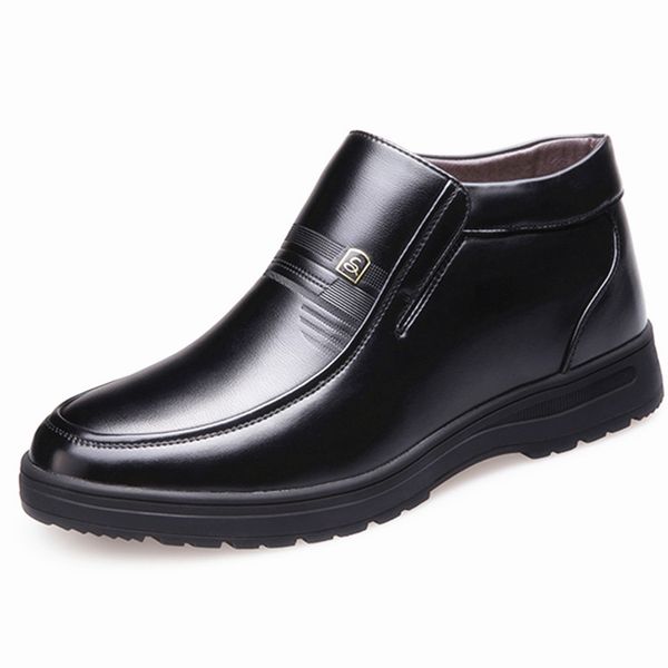 men waterproof warm shoes fashion men shoes genuine leather winter boots comfortable ankle boots homme, Black
men waterproof warm shoes fashion men shoes genuine leather winter boots comfortable ankle boots homme, Black