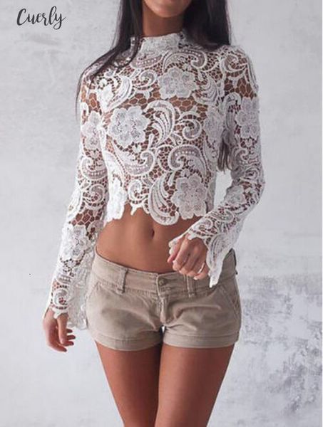 new fashion women summer long sleeve blouse casual tank lace floral high neck zipper short shirt, White
new fashion women summer long sleeve blouse casual tank lace floral high neck zipper short shirt, White