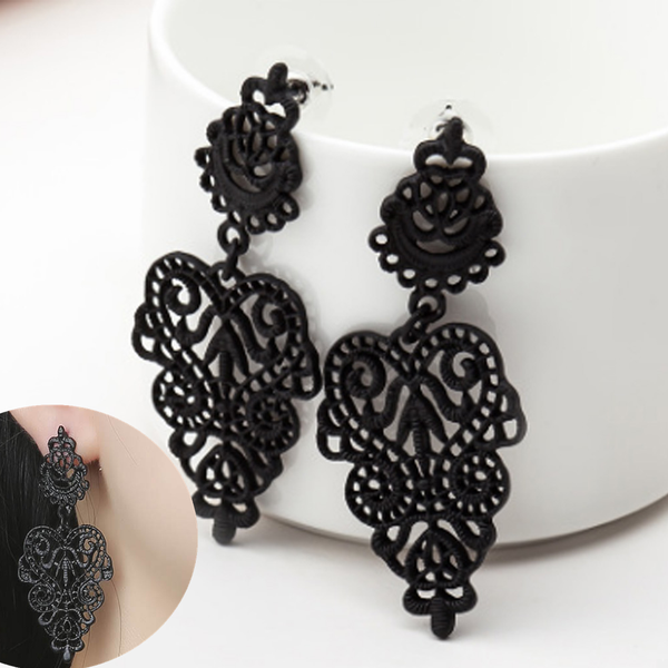 fashion women dangle earring bohemia style black alloy pierced long dangle drop earrings jewelry accessories, Silver
fashion women dangle earring bohemia style black alloy pierced long dangle drop earrings jewelry accessories, Silver