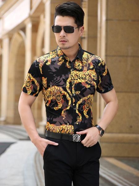men's casual shirts 2021 floral summer short sleeve velour tiger slim fit 3xl personality flower shirt, White;black
men's casual shirts 2021 floral summer short sleeve velour tiger slim fit 3xl personality flower shirt, White;black