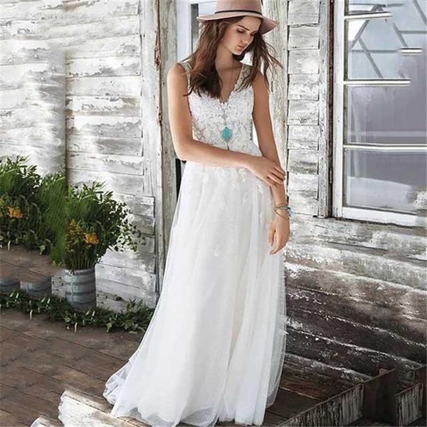 2020 romantic v neck wedding dress beach backless lace appliques bride dresses for women custom made tulle bohemian bridal gown, White
2020 romantic v neck wedding dress beach backless lace appliques bride dresses for women custom made tulle bohemian bridal gown, White