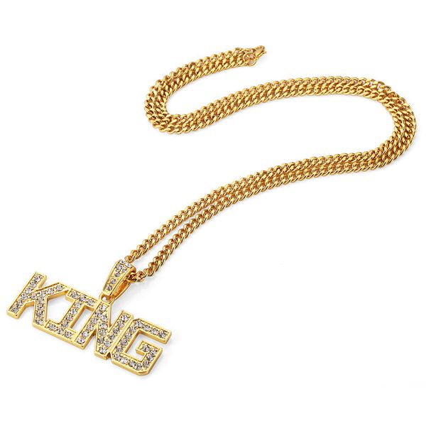 hip hop rap charm letter necklace full rhinestone "king" gold pendant necklace popular jewelry, Silver
hip hop rap charm letter necklace full rhinestone "king" gold pendant necklace popular jewelry, Silver
