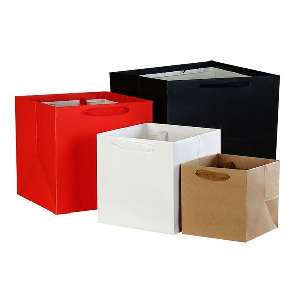 100pcs/lot 4 colors square fruit flowers packaging paper bag with handle square bottom kraft paper bag gift 4 size
100pcs/lot 4 colors square fruit flowers packaging paper bag with handle square bottom kraft paper bag gift 4 size