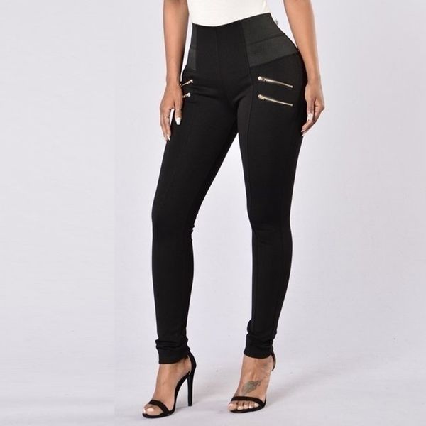 women leggings solid color zipper slim fit high waist long pants for sports ngd88, Black
women leggings solid color zipper slim fit high waist long pants for sports ngd88, Black