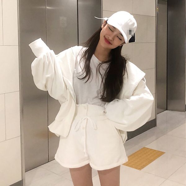 women's jumpsuits & rompers women tracksuit 2 pieces set cotton solid colors outfits female hooded zipper puff sleeve long sweatshirts, Black;white
women's jumpsuits & rompers women tracksuit 2 pieces set cotton solid colors outfits female hooded zipper puff sleeve long sweatshirts, Black;white