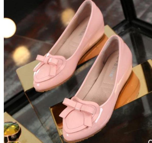 2019 women's shoes in spring and autumn with new style slope heel round head bowknot@4021, Black
2019 women's shoes in spring and autumn with new style slope heel round head bowknot@4021, Black