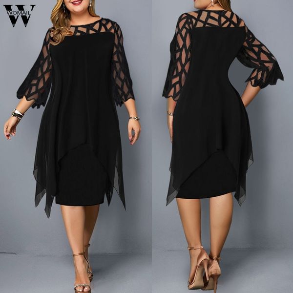women's open field of vision mesh chiffon double layer wide size clothing gap o-neck casual dress woman vestidos n11, Black;gray
women's open field of vision mesh chiffon double layer wide size clothing gap o-neck casual dress woman vestidos n11, Black;gray