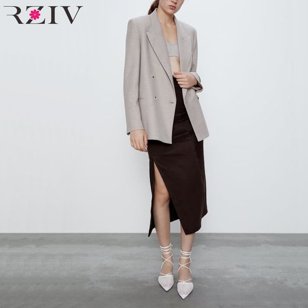 rziv autumn female suit casual solid color double breasted pocket decorative suit, White;black
rziv autumn female suit casual solid color double breasted pocket decorative suit, White;black
