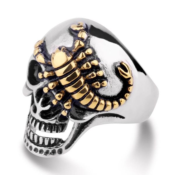 skull ring stainless steel for men gold color crawling scorpion skeleton rings biker male boys fashion jewelry gift, Silver
skull ring stainless steel for men gold color crawling scorpion skeleton rings biker male boys fashion jewelry gift, Silver