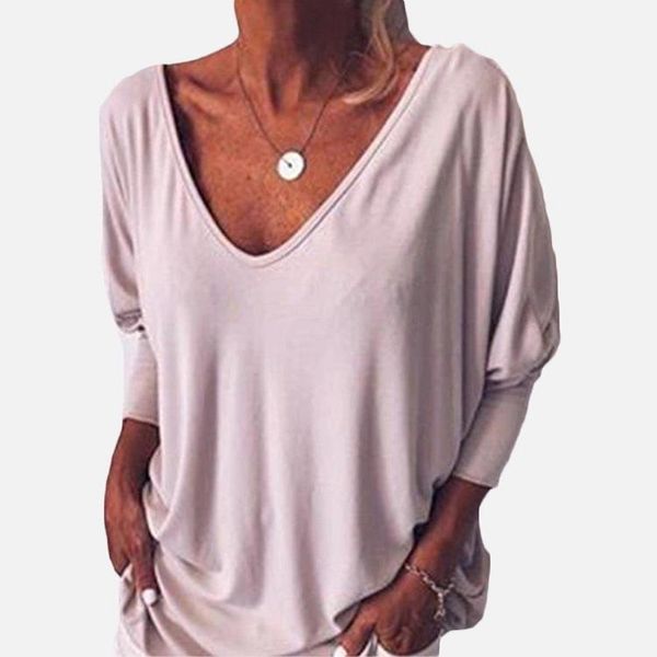 female blouse new v neck bat button down t-shirt womens solid t-shirt casual female clothes spring fashion designer, White
female blouse new v neck bat button down t-shirt womens solid t-shirt casual female clothes spring fashion designer, White