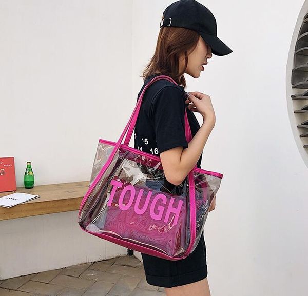 women's bags transparent jelly bag tote bags women designer summer letter big bag shoulder handbag sac main femme large capacity handba 
women's bags transparent jelly bag tote bags women designer summer letter big bag shoulder handbag sac main femme large capacity handba