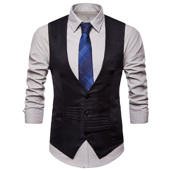 classic v neck single breasted suit vest men 2019 new business casual vest waistcoat men slim fit gilet costume homme xxl, Black;white
classic v neck single breasted suit vest men 2019 new business casual vest waistcoat men slim fit gilet costume homme xxl, Black;white