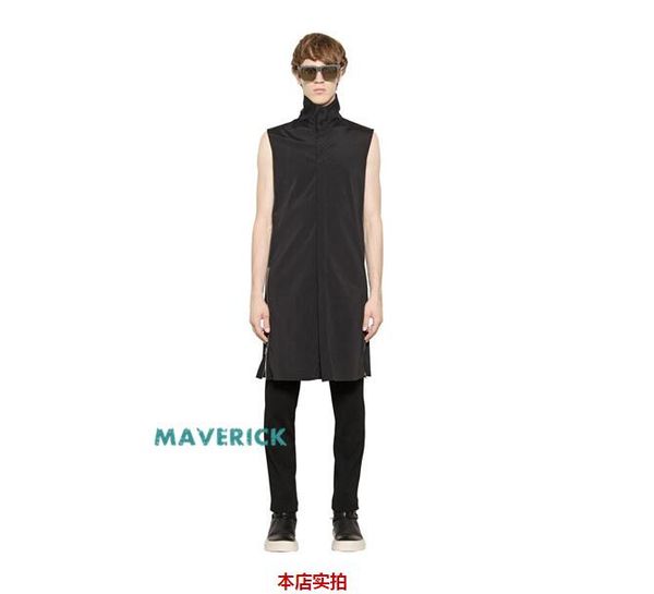 europe and the united states spring and autumn personality men's high collar vest fashion double zipper stand collar long vest, Black;white
europe and the united states spring and autumn personality men's high collar vest fashion double zipper stand collar long vest, Black;white
