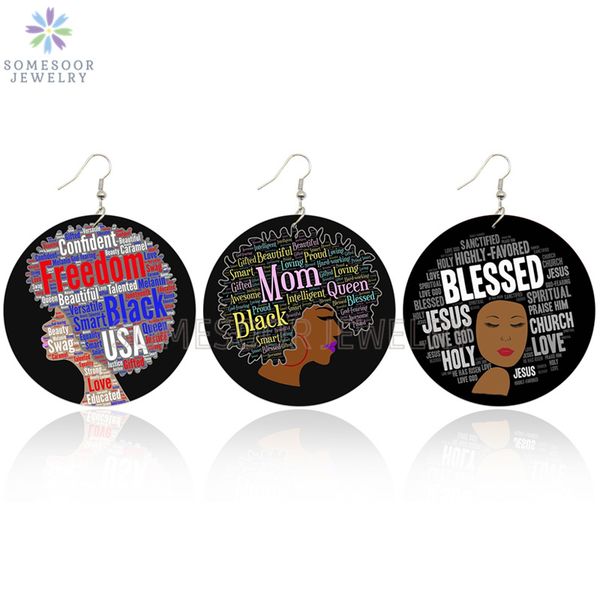 somesoor print om black usa queen mom african wooden drop earrings love holy jesus afro natural hair sayings for women gift, Silver
somesoor print om black usa queen mom african wooden drop earrings love holy jesus afro natural hair sayings for women gift, Silver