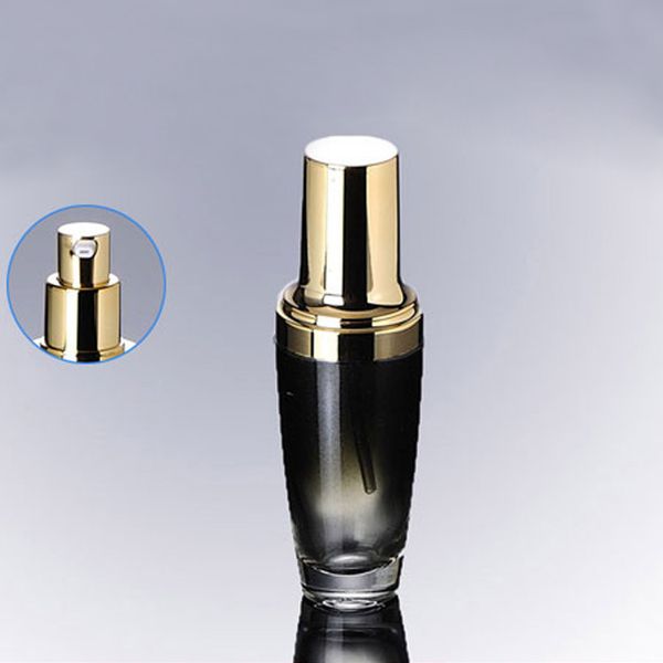 wholesale empty glass lotion pump bottle in black or red, 30ml round serum bottle with gold or silver lotion pump head
wholesale empty glass lotion pump bottle in black or red, 30ml round serum bottle with gold or silver lotion pump head