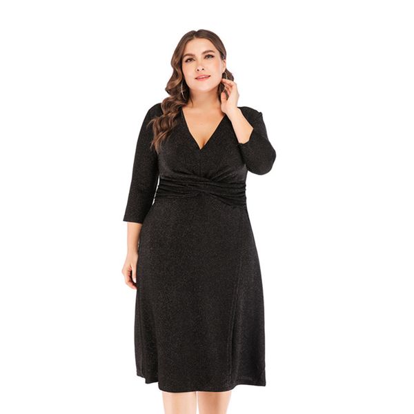 bling v-neck evening dress short plus size gold three quarter sleeve length formal party dresses, White;black
bling v-neck evening dress short plus size gold three quarter sleeve length formal party dresses, White;black